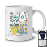Personalized Custom Name LOVE; Lovely Hanukkah Menorah Baseball Player; Sport Playing Team T-Shirt