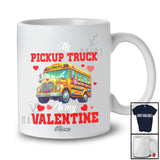Personalized Custom Name My Pickup Truck Is My Valentine; Amusing Pickup Truck Driver Hearts T-Shirt
