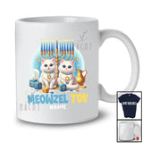 Personalized Custom Name Meowzel Tov; Lovely Hanukkah Menorah Two Cats Owner Lover; Family T-Shirt
