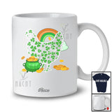 Personalized Custom Name St. Patrick's Day Chicken Shape; Lovely Shamrock Farm Animal Farmer T-Shirt