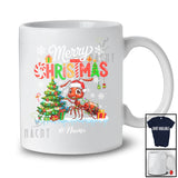 Personalized Custom Name Merry Christmas; Lovely Santa Ant Animal Lover X-mas Lights Tree T-Shirt