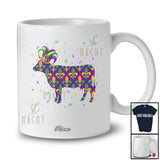 Personalized Custom Name Mardi Gras Cow Shape; Lovely Farm Animal Farmer; Parades Group T-Shirt