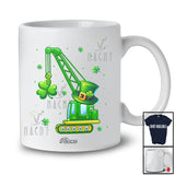 Personalized Custom Name Crane Truck Shamrock; Joyful St. Patrick's Day Construction Vehicle T-Shirt
