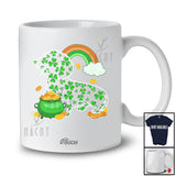 Personalized Custom Name St. Patrick's Day Dachshund Shape; Lovely Shamrock Rainbow T-Shirt