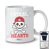 Personalized Custom Name I Steal Hearts; Humorous Valentine's Day Skull Lover; Couple Family T-Shirt