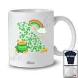 Personalized Custom Name St. Patrick's Day Pug Shape; Lovely Shamrock Rainbow; Pug Owner Lover T-Shirt