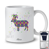 Personalized Custom Name Mardi Gras Sheep Shape; Lovely Farm Animal Farmer; Parades Group T-Shirt