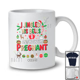 Personalized Custom Name I Jingled His Bells I'm Pregnant; Amazing Christmas Santa Women Family T-Shirt