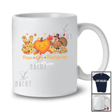 Personalized Peace Love Thanksgiving; Joyful Custom Name Fall Pumpkin Turkey Hand Sign T-Shirt