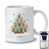 Personalized Custom Name Santa Plaid Rock Sign Hand X-mas Tree; Joyful Lights ASL Sign Language T-Shirt