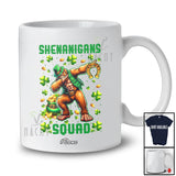 Personalized Custom Name Shenanigans Squad; Joyful St. Patrick's Day Bigfoot Dabbing Horseshoe T-Shirt