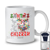 Personalized Custom Name Santa's Silliest Chicken; Lovely Christmas Lights Plaid Farming Farmer T-Shirt