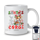 Personalized Custom Name Santa's Silliest Corgi; Lovely Christmas Lights Plaid Corgi Owner Lover T-Shirt