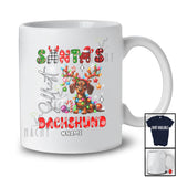 Personalized Custom Name Santa's Silliest Dachshund; Lovely Christmas Lights Plaid Animal Lover T-Shirt