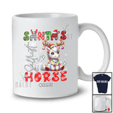 Personalized Custom Name Santa's Silliest Horse; Lovely Christmas Lights Plaid Farming Farmer T-Shirt