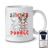 Personalized Custom Name Santa's Silliest Poodle; Lovely Christmas Lights Plaid Poodle Owner Lover T-Shirt