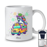 Personalized Custom Name Unicorn On School Bus; Lovely Mardi Gras Unicorn Driver; Parades Group T-Shirt
