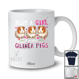 Personalized Custom Name Just A Girl Who Loves Guinea Pigs; Adorable Plaid Flowers Animal Lover T-Shirt