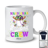 Personalized Custom Name Mardi Gras Baseball Crew; Amusing Mardi Gras Mask; Sport Player Team T-Shirt