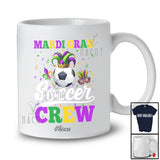 Personalized Custom Name Mardi Gras Soccer Crew; Amusing Mardi Gras Mask; Sport Player Team T-Shirt