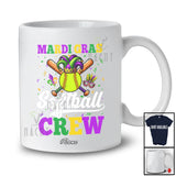 Personalized Custom Name Mardi Gras Softball Crew; Amusing Mardi Gras Mask; Sport Player Team T-Shirt