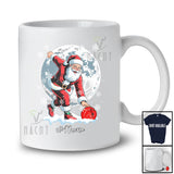 Personalized Santa Playing Bowling; Amusing Christmas Moon Custom Name Sport Player T-Shirt