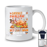 Personalized Gobble Swallow Drip Gravy Down; Humorous Thanksgiving Dinner Roast Turkey T-Shirt