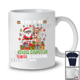 Personalized Custom Name Nice To The School Counselor; Awesome Christmas Reindeer Santa Snow Family T-Shirt
