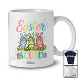 Personalized Custom Name Easter Squad; Lovely Three Flowers Unicorn Bunny Eggs Hunting T-Shirt