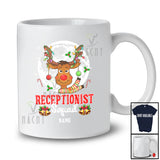 Personalized Custom Name Receptionist Squad; Proud Christmas Jobs Moon Reindeer; Family T-Shirt