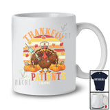 Personalized Custom Name Retro Thankful For My Patients; Lovely Thanksgiving Turkey Nurse T-Shirt