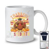 Personalized Custom Name Retro Thankful For My Students; Lovely Thanksgiving Turkey Teacher T-Shirt