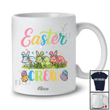 Personalized Custom Name Easter Crew; Lovely Three Flowers Opossum Bunny Eggs Hunting T-Shirt