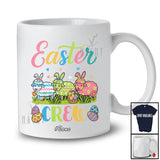 Personalized Custom Name Easter Crew; Lovely Three Flowers Sheep Bunny Eggs Hunting T-Shirt