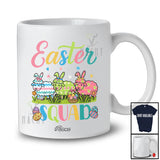 Personalized Custom Name Easter Squad; Lovely Three Flowers Sheep Bunny Eggs Hunting T-Shirt