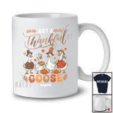 Personalized Custom Name Just A Thankful Goose; Amazing Thanksgiving Goose Fall Farmer T-Shirt