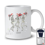 Personalized Custom Name Three Skeleton Dancing School Bus Driver; Joyful Christmas Snow Jobs T-Shirt