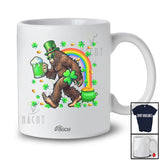 Personalized Custom Name Bigfoot Drinking Beer; Humorous St. Patrick's Day Shamrock; Drunker T-Shirt