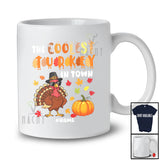 Personalized Custom Name Coolest Turkey In Town; Happy Thanksgiving Pumpkin Turkey Sunglasses T-Shirt