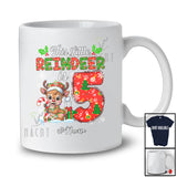Personalized Custom Name This Little Reindeer Is 5; Joyful 5th Birthday Christmas Family Group T-Shirt