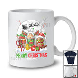 Personalized Custom Name Merry Christmas; Amazing X-mas Moon Coffee With Lunch Lady Tools; Family T-Shirt