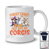 Personalized Custom Name Forget Candy Give Me Corgis; Lovely Halloween Three Corgis Boo Witch T-Shirt