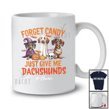 Personalized Custom Name Forget Candy Give Me Dachshunds; Lovely Halloween Family Group T-Shirt