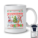 Personalized Custom Name I Want A Dalmatian For Christmas; Cheerful Sweater Dabbing Santa T-Shirt