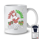 Personalized Custom Name Dabbing Through The Snow; Cheerful Christmas Reindeer Cat Owner T-Shirt