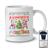 Personalized Custom Name I Want A Samoyed For Christmas; Cheerful Sweater Dabbing Santa T-Shirt