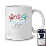 Personalized Custom Name Three Leopard Snowman Snow; Amusing Christmas Pajama Family T-Shirt