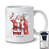 Personalized Custom Name Jesus And Santa Selfie; Humorous Christmas Moon; Family Friends Group T-Shirt