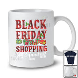 Personalized Custom Name Black Friday Shopping Squad; Joyful Christmas Red Plaid X-mas Shopping T-Shirt
