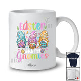 Personalized Custom Name Easter With My Gnomies; Lovely Three Bunny Gnomes; Egg Hunting T-Shirt